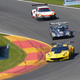 Corvette Racing Corvette C7.R leads the Mazda Motorsports Mazda DPi and Porsche GT Team 911 GT RSR through Turn 1